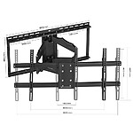 Suport TV de Perete, Pivotant, Universal, Diagonala 42”- 100” ( 106 - 254cm ), Max 45, 5 kg, Vesa 200x100 – 800x400, Negru - imagine 3