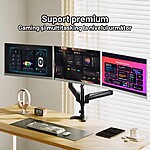 Suport 3 Monitoare Premium pentru Birou 17-32" inch, Arc pe Gaz, pentru Productivitate, Multitasking, Munca, Gaming, Organizator Cabluri, Instalare Usoara, Ergonomic, VESA 75x75 / 100x100, Pana la 8 kg per brat, Prindere cu Clema/Surub, Negru - imagine 5