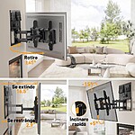 Suport TV de Perete cu Panou Accesorii, Premium, Montare Perete, Reglabil, Rotire / Extindere / Inclinare / Pivotare, Universal Televizoare 42 - 84 Inch (107 - 213 cm), Compatibil VESA 200x100 - 600x400, Max 60 kg, Instalare Usoara, Negru - imagine 7