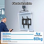 Suport TV de Perete, Premium, Reglabil, Inclinare, Universal pentru Televizoare 37 - 82 Inch (94 - 208 cm), Montare pe Perete, Compatibil VESA 200x100 - 600x400, Max 60 kg, Instalare Usoara, Negru - imagine 2