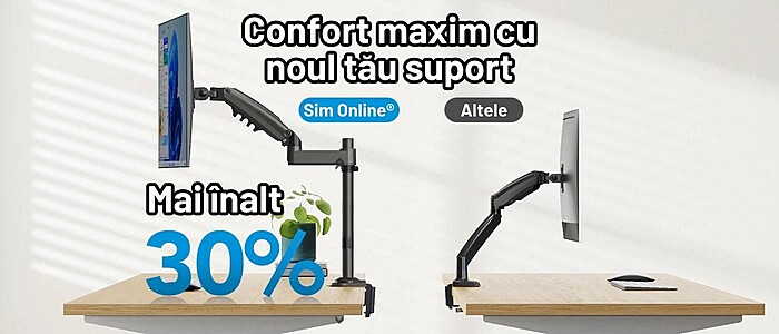 Suport 2 Monitoare Premium pentru Birou 17-32" inch, Arc pe Gaz, pentru Productivitate, Munca, Gaming, Organizator Cabluri, Instalare Usoara, Ergonomic, VESA 75x75 / 100x100, Pana la 9 kg per brat, Prindere cu Clema / Surub, Negru - imagine 16