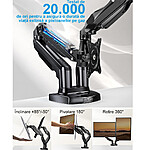 Suport pentru 2 Monitoare Premium 13-32" inch, Arc pe Gaz, pentru Productivitate, Munca, Gaming, Organizator Cabluri, Instalare Usoara, Ergonomic, VESA 75x75 / 100x100, Pana la 9 kg per brat, Prindere cu Clema / Surub, pentru Birou, Negru - imagine 4