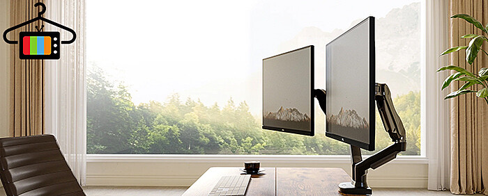 Suport pentru 2 Monitoare Premium 13-32" inch, Arc pe Gaz, pentru Productivitate, Munca, Gaming, Organizator Cabluri, Instalare Usoara, Ergonomic, VESA 75x75 / 100x100, Pana la 9 kg per brat, Prindere cu Clema / Surub, pentru Birou, Negru - imagine 9