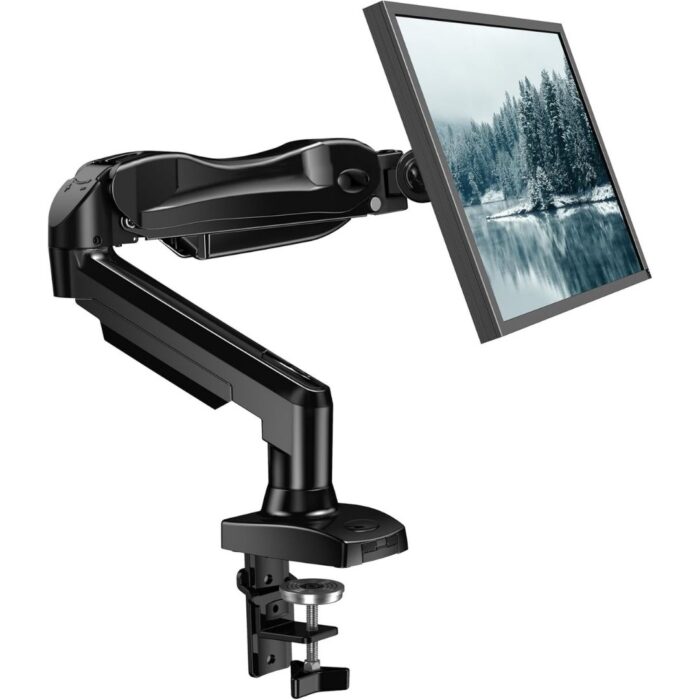 Suport Monitor Premium pentru Birou 13-32" inch, Arc pe Gaz, pentru Productivitate, Munca, Gaming, Organizator Cabluri, Instalare Usoara, Ergonomic, VESA 75x75 / 100x100, Pana la 9 kg per brat, Prindere cu Clema / Surub, Negru - imagine 8
