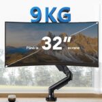 Suport Monitor Premium pentru Birou 13-32" inch, Arc pe Gaz, pentru Productivitate, Munca, Gaming, Organizator Cabluri, Instalare Usoara, Ergonomic, VESA 75x75 / 100x100, Pana la 9 kg per brat, Prindere cu Clema / Surub, Negru - imagine 5