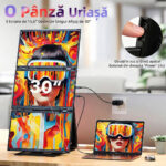 Monitoare Portabile Triple pentru Laptop, 15.6inch FHD IPS 1080P, Ultra-Subtire, Plug & Play, Compatibile PC, Consola, Windows, Mac, Telefon, Afisaj 16:9, Multitasking, Difuzor, Suport, Moduri Vertical & Orizontal, VESA, USB-C si HDMI, Negru - imagine 4